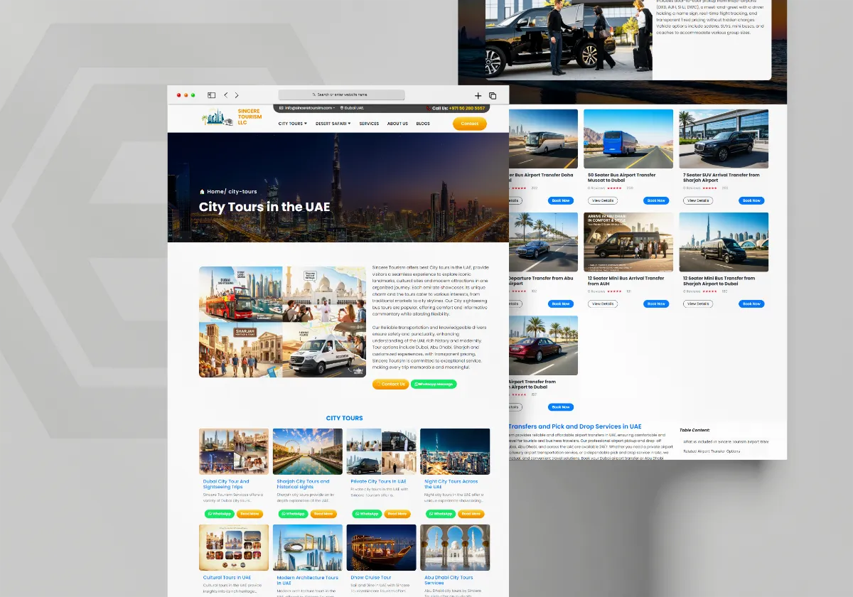 Sincere Tourism Website Design Case study