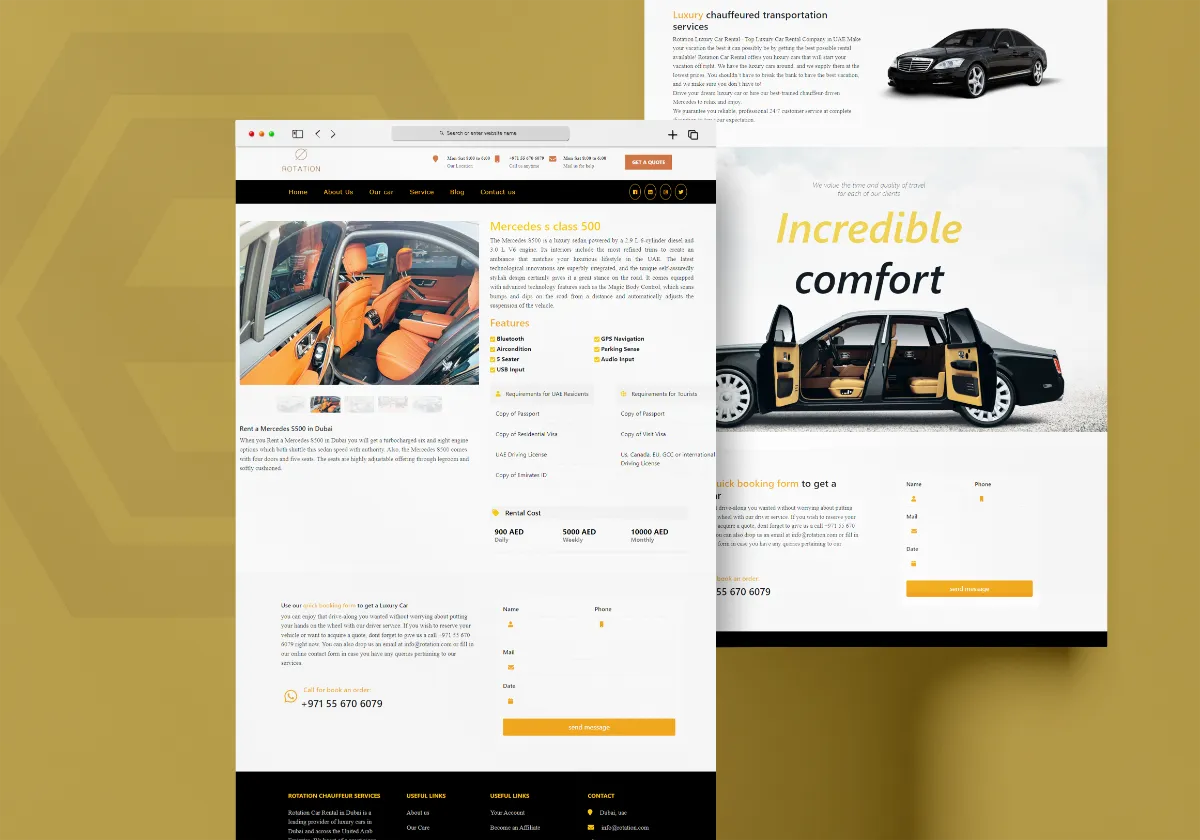 Rotation Car Rental Website Design Case Study